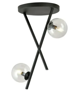 Best Sale Sklep Kaja Eklektyczna lampa - dwa transparentne klosze 1195/2 z serii RIVER czarny