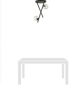 Best Sale Sklep Kaja Eklektyczna lampa - dwa transparentne klosze 1195/2 z serii RIVER czarny