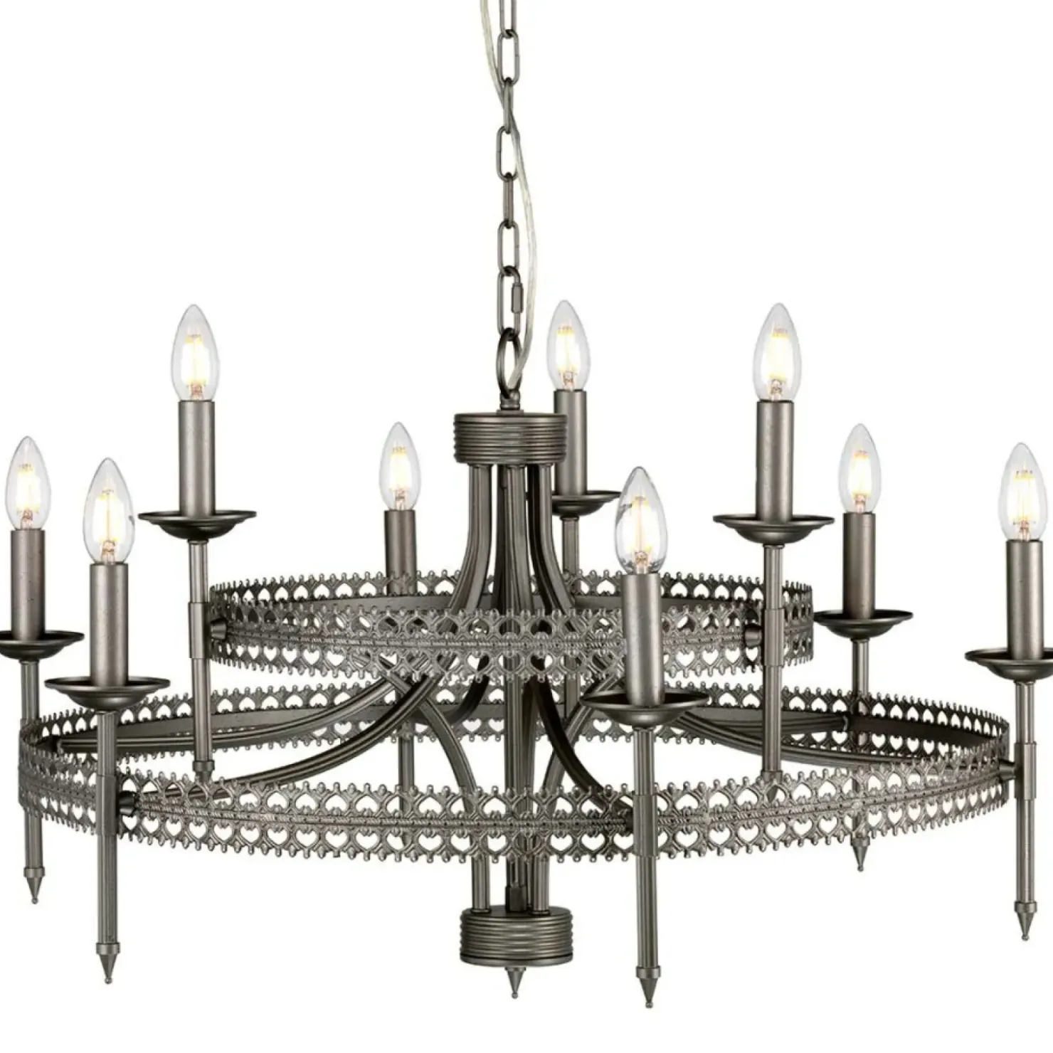 Ekstrawagancka lampa wisząca, rdzawe żelazo CROWN9 z serii CROWN*Sklep Kaja Fashion