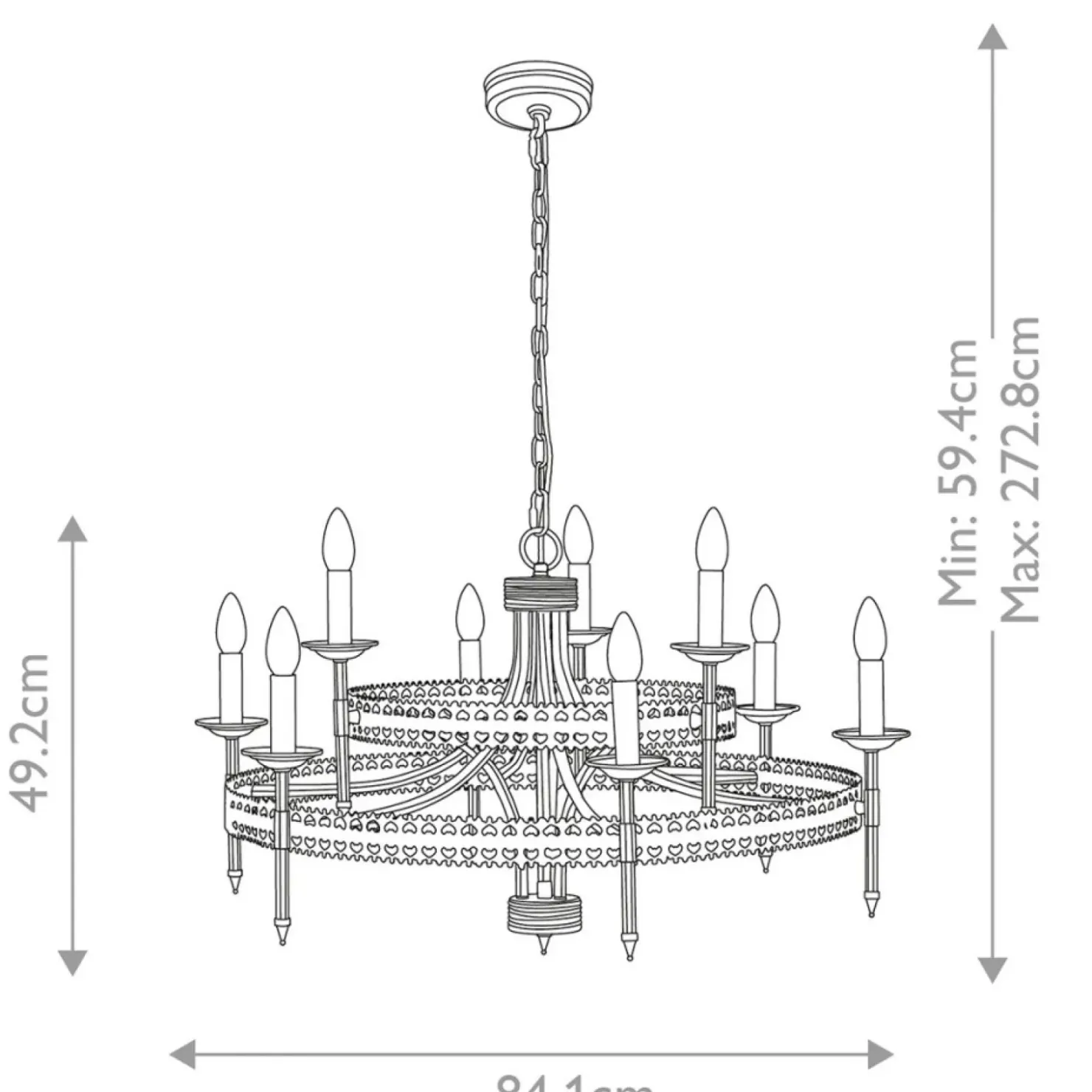 Ekstrawagancka lampa wisząca, rdzawe żelazo CROWN9 z serii CROWN*Sklep Kaja Fashion