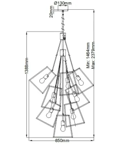 Hot Sklep Kaja Ekstrawagancka lampa wisząca, brąz HK-FULTON-13P z serii FULTON