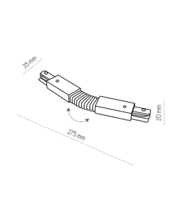 Elastyczna złączka do szyny natynkowej ZM 2060 SZ.JEDNOOBWODOWA*Sklep Kaja Hot