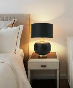 Elegancka, czarno-złota lampka stołowa LP-1515/1T SMALL z serii TAMIZA*Sklep Kaja Outlet