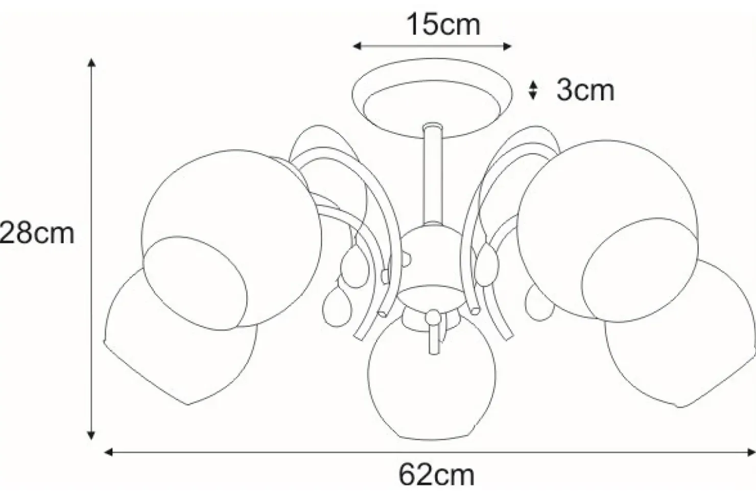 Elegancka, duża lampa sufitowa K-JSL-6554/5 CHR SUSAN | Kaja*Sklep Kaja Store