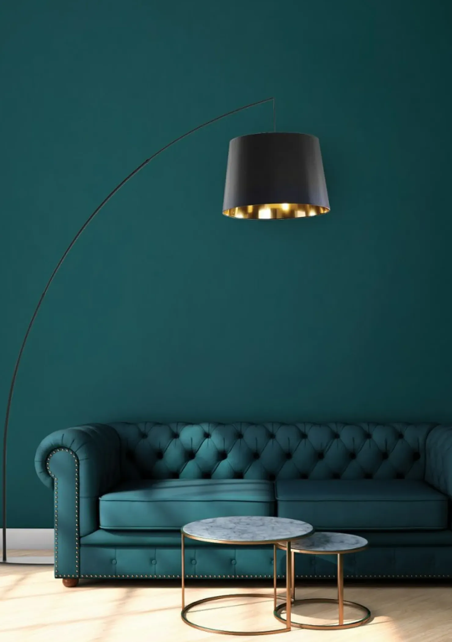 Elegancka lampa stojąca idealna za kanapę w salonie 3066 z serii MANG*Sklep Kaja Online