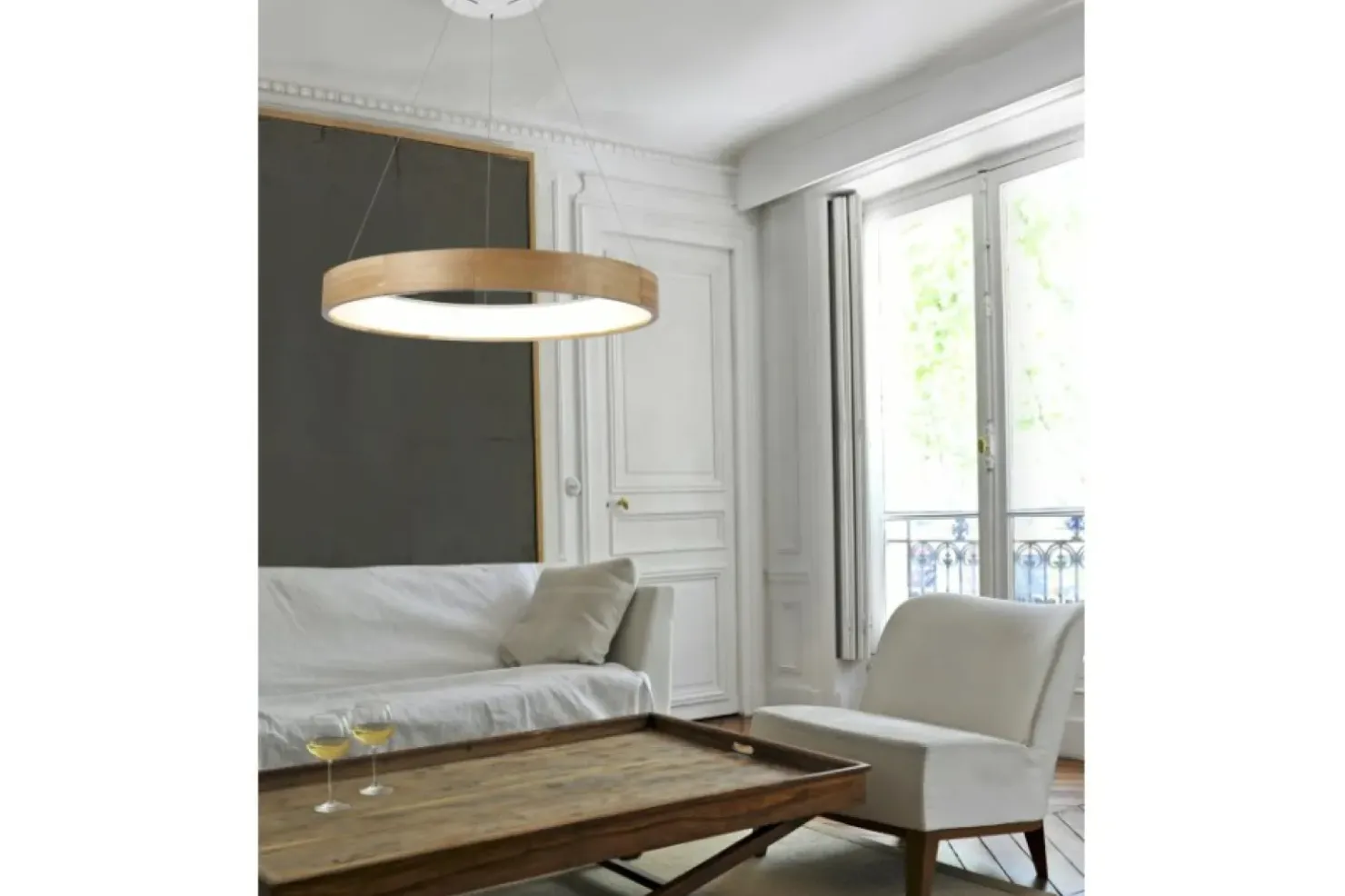 New Sklep Kaja Elegancka lampa wisząca LED z drewnem AZ3344 SILVAM | Kaja Oświetlenie