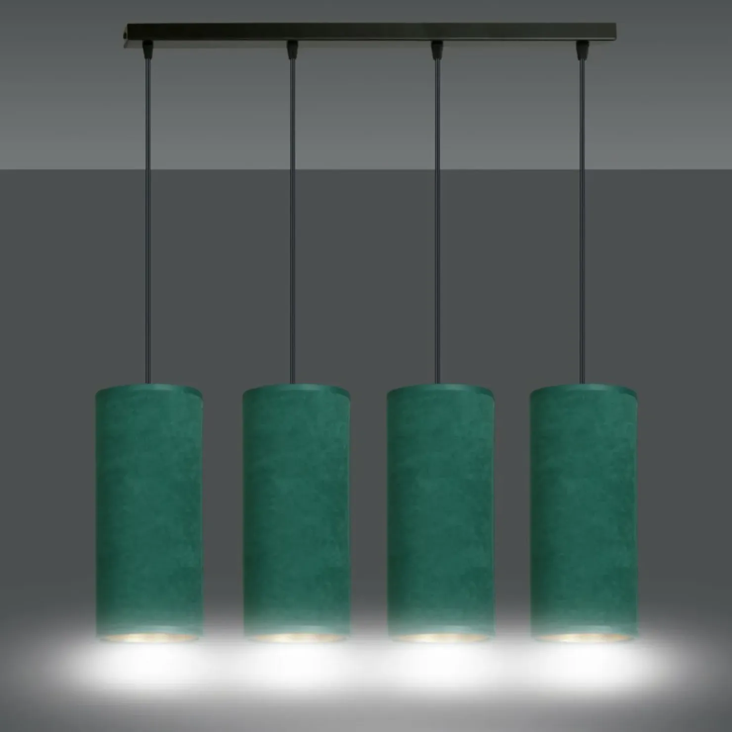 Elegancka lampa wisząca z zielonymi abażurami 1058/4 BENTE | Kaja*Sklep Kaja Hot