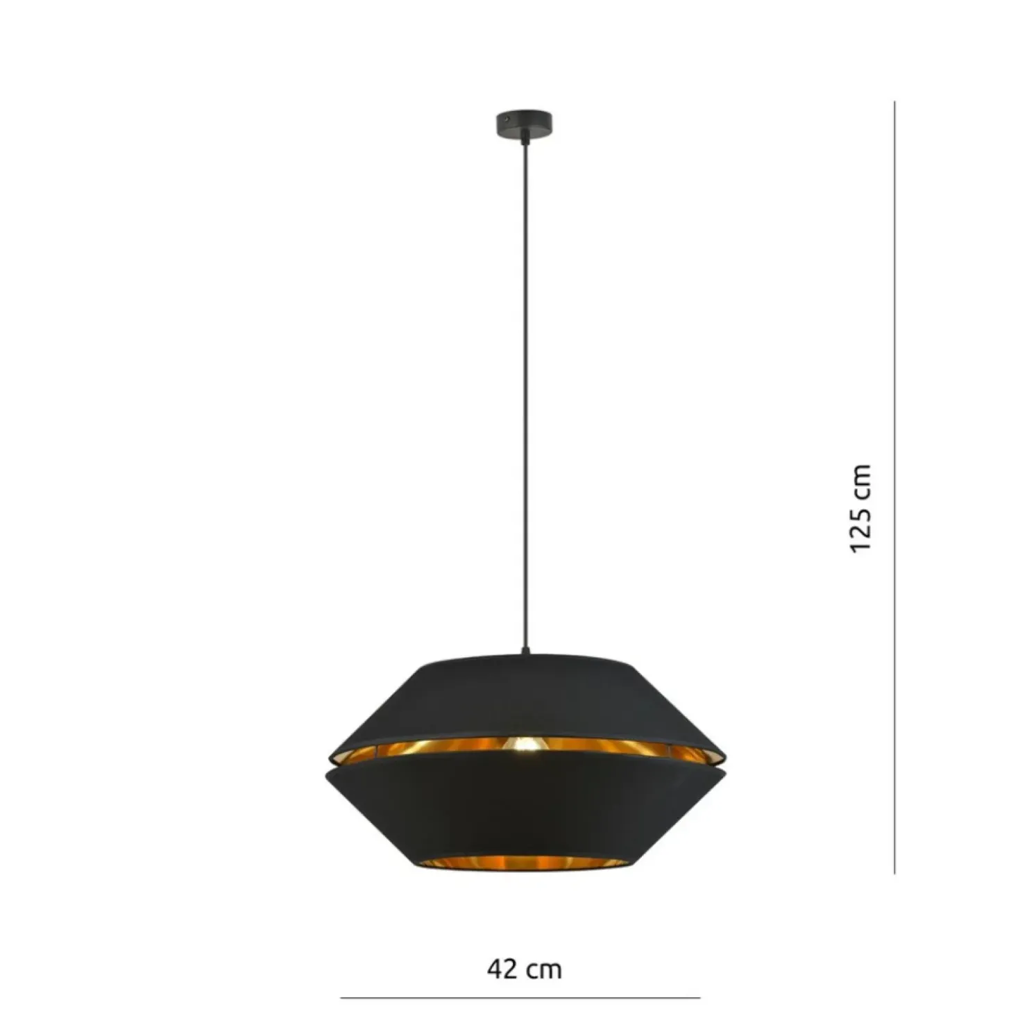 Elegancka lampa wisząca z czarno-złotym abażurem 1183/1 z serii PIANO*Sklep Kaja Best Sale