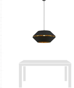 Elegancka lampa wisząca z czarno-złotym abażurem 1183/1 z serii PIANO*Sklep Kaja Best Sale