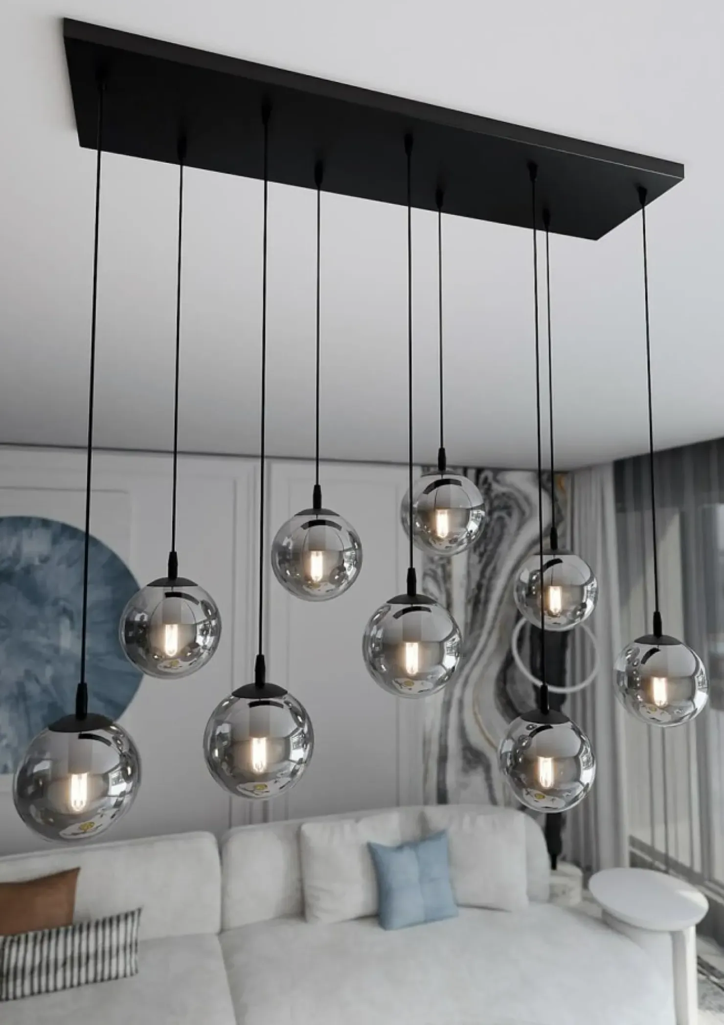 Flash Sale Sklep Kaja Elegancka lampa wisząca z grafitowymi kloszami 712/9 | Kaja