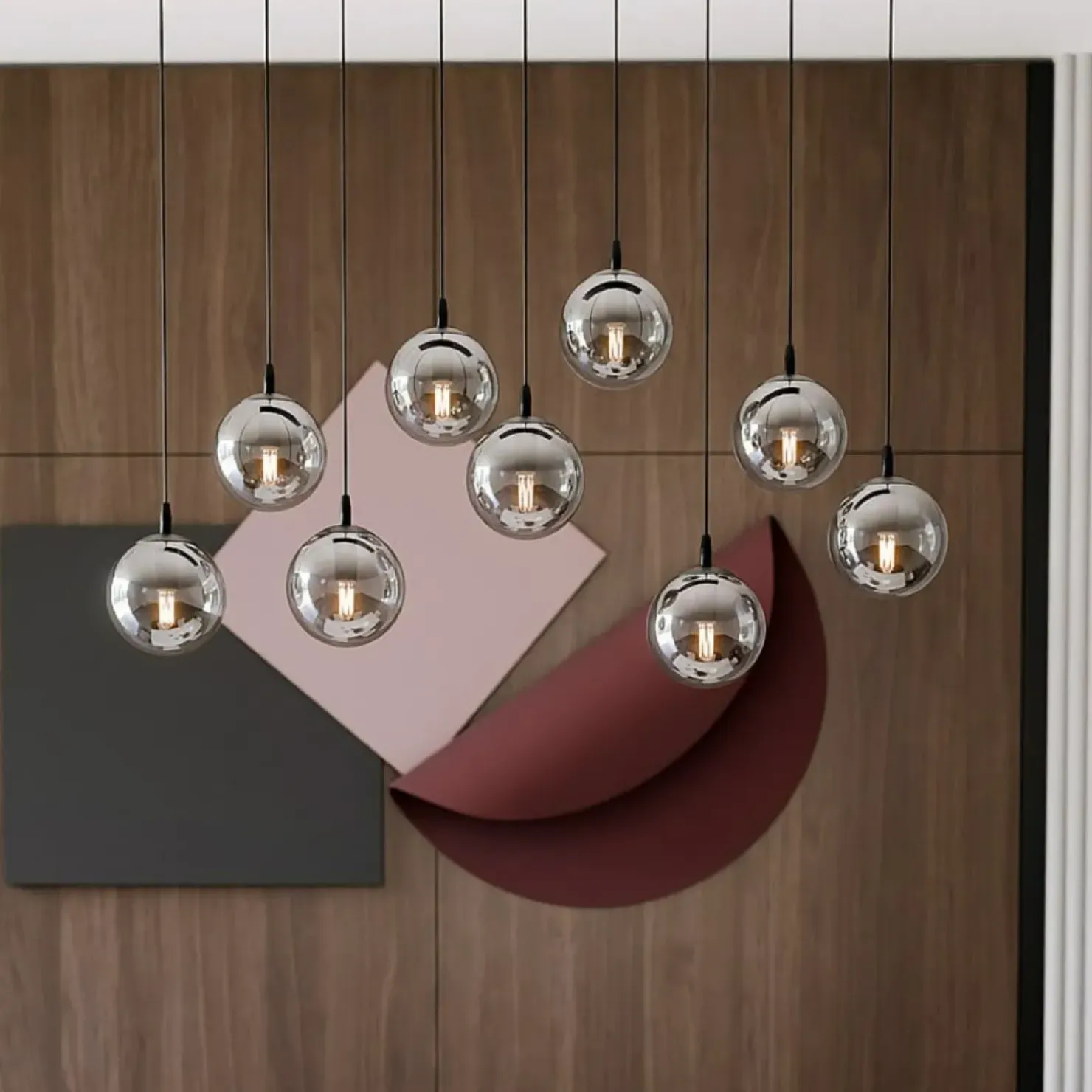 Flash Sale Sklep Kaja Elegancka lampa wisząca z grafitowymi kloszami 712/9 | Kaja