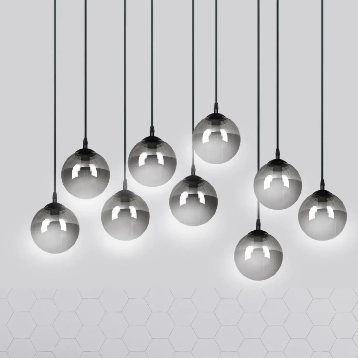 Flash Sale Sklep Kaja Elegancka lampa wisząca z grafitowymi kloszami 712/9 | Kaja
