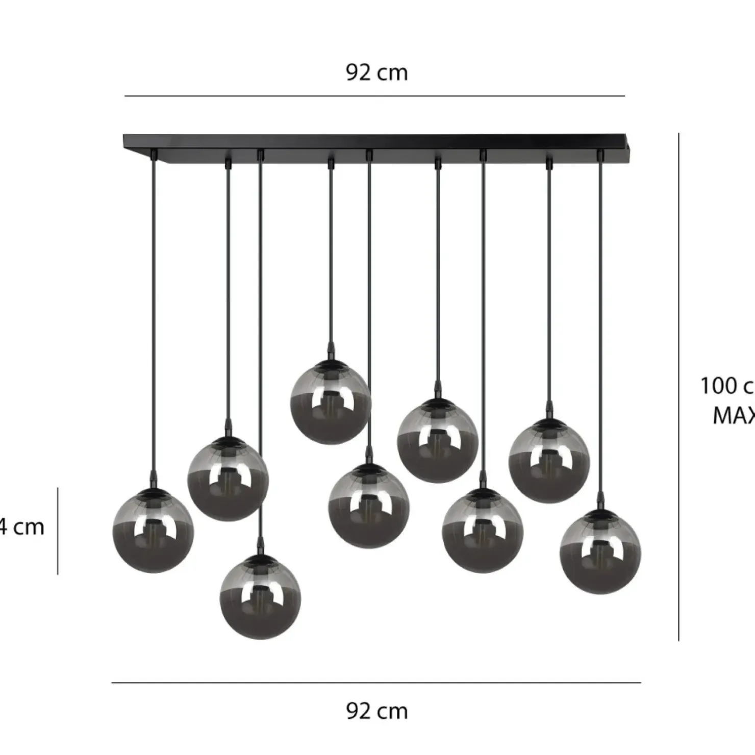 Flash Sale Sklep Kaja Elegancka lampa wisząca z grafitowymi kloszami 712/9 | Kaja