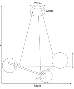 Clearance Sklep Kaja Elegancka lampa wisząca z białymi kloszami K-4966 | Kaja Oświetlenie