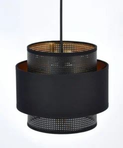 Elegancka lampa wisząca z czarno-złotymi abażurami K-5280 z serii AMOS*Sklep Kaja Hot