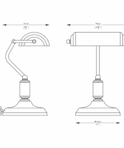 Elegancka lampka w stylu bankierskim ZM A2048-GLD z serii ROMA | Kaja*Sklep Kaja Online