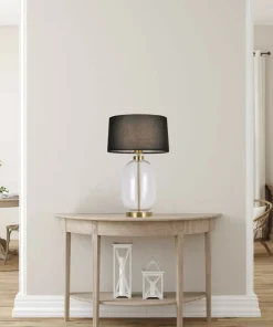 Elegancka, szklana lampka na szafkę nocną LP-919/1T TRANSP AMUR | Kaja*Sklep Kaja Store