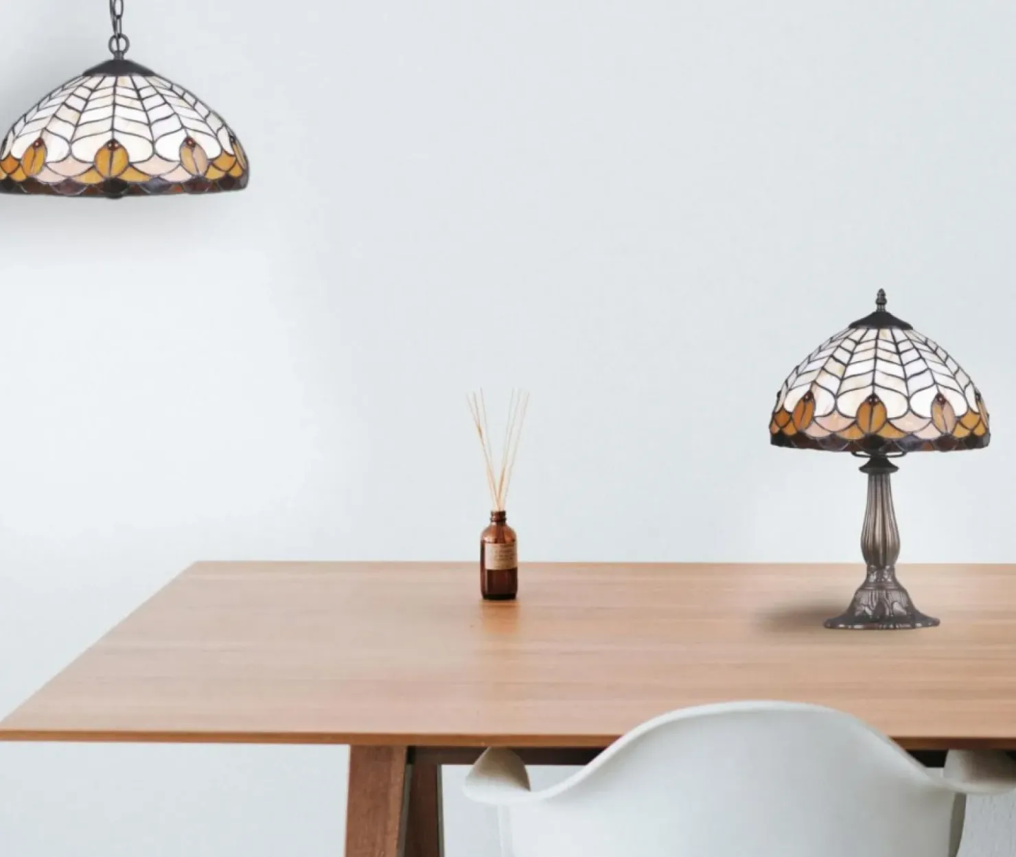 Elegancka, witrażowa lampka stołowa K-G121551 SARGAN | Kaja*Sklep Kaja New