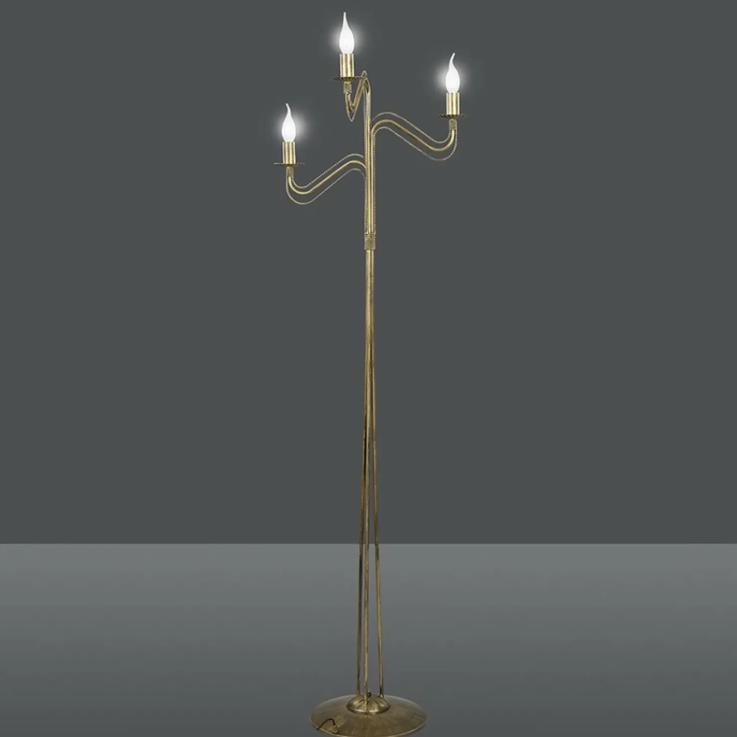 Elegancka złota lampa podłogowa typu świecznik 170/LP3 z serii TO*Sklep Kaja Cheap