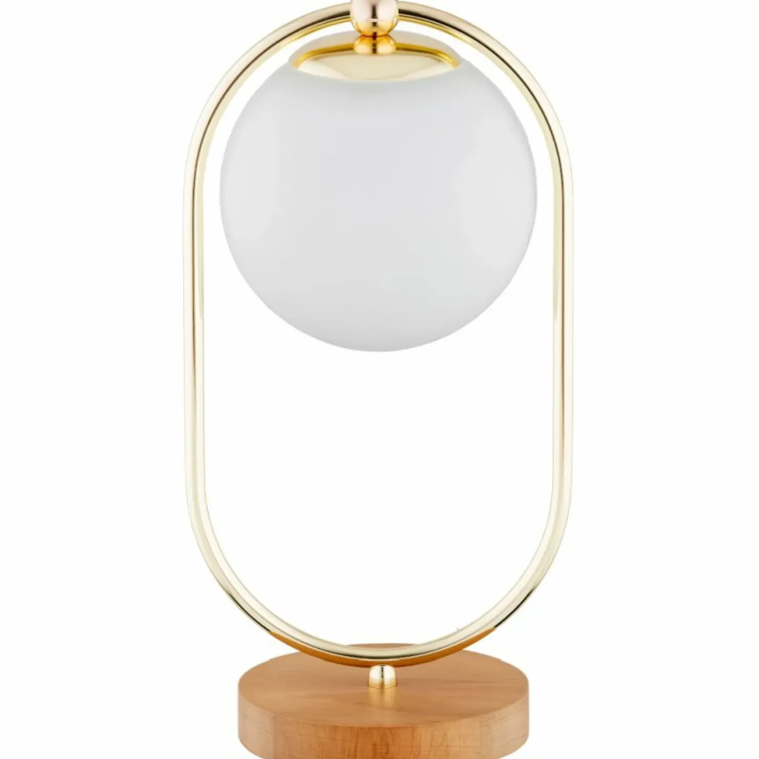 Elegancka, złota lampka na drewnianej podstawie AL 9438 OVAL | Kaja*Sklep Kaja Hot