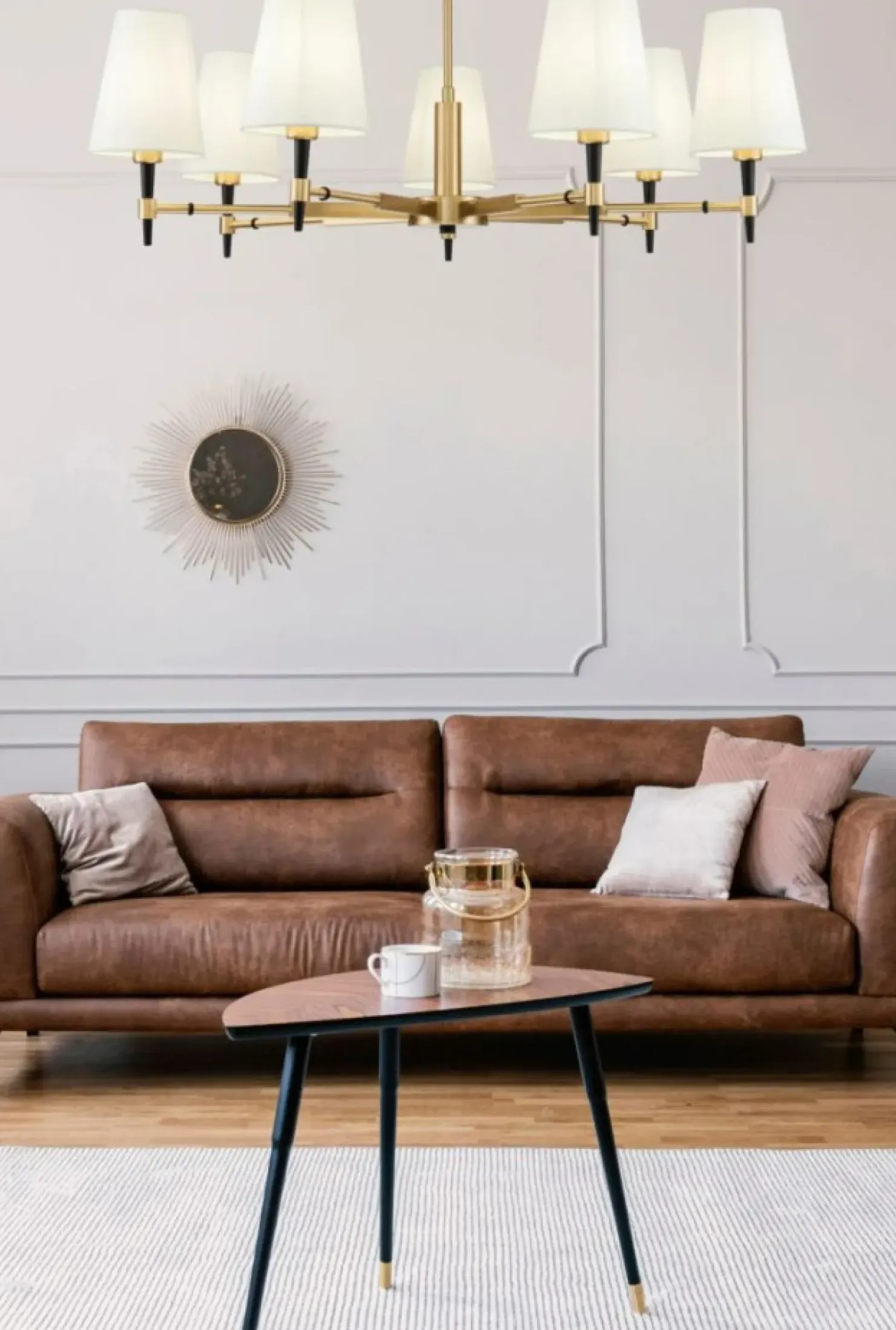 Elegancki, czarno-złoty żyrandol H001CL-07BS ZARAGOZA | Kaja*Sklep Kaja Best Sale