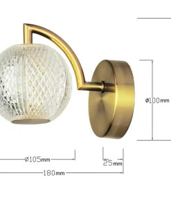 Elegancki kinkiet w złotym kolorze LP-2202/1W GD DIAMOND | Kaja*Sklep Kaja Best