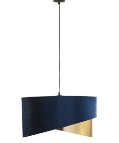 Elegancki żyrandol z niebiesko-złotym abażurem TK 6434 z serii TERCINO*Sklep Kaja Sale