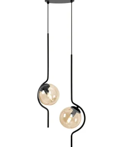 Clearance Sklep Kaja Estetyczna lampa wisząca, dwa miodowe klosze K-5337 z serii VELA