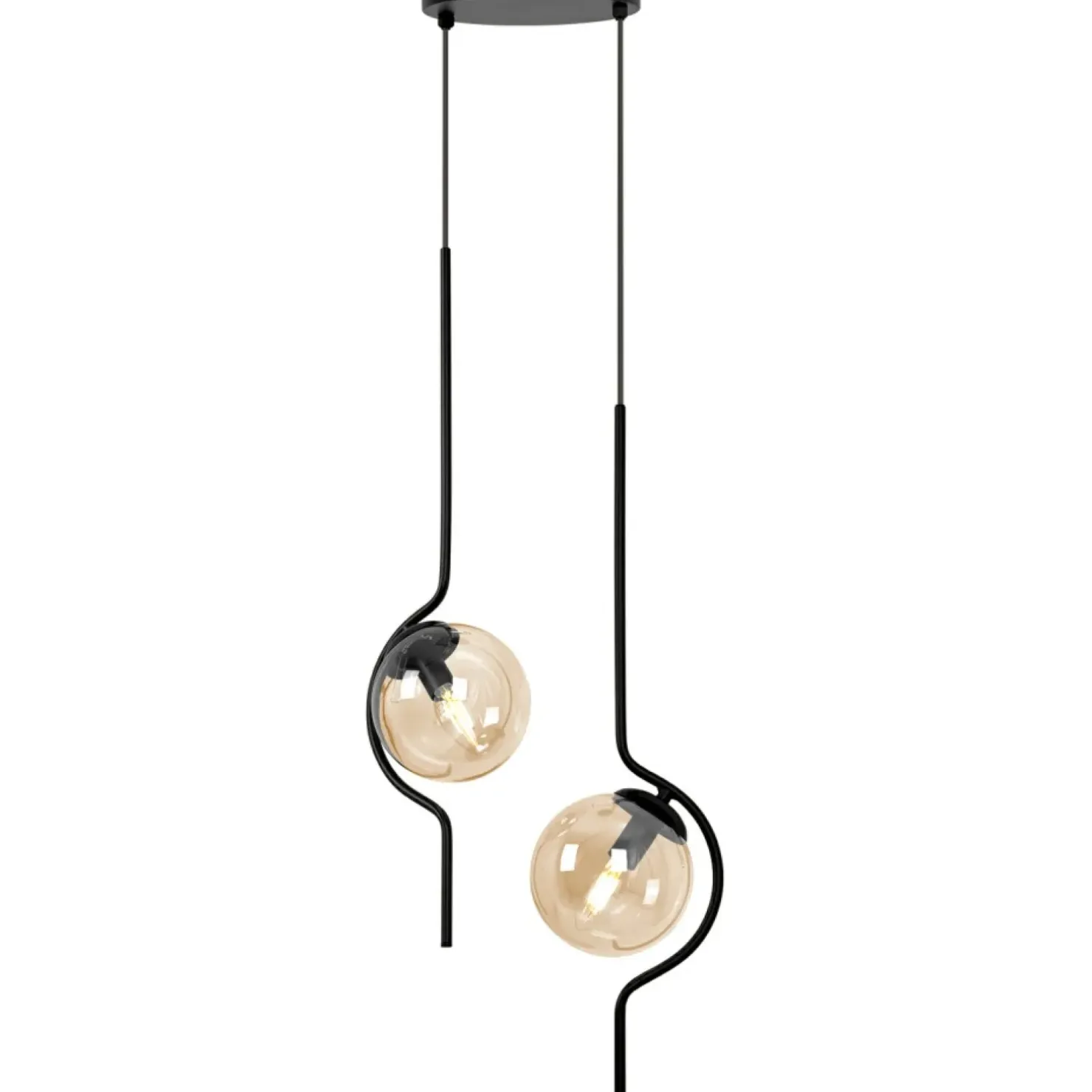 Clearance Sklep Kaja Estetyczna lampa wisząca, dwa miodowe klosze K-5337 z serii VELA