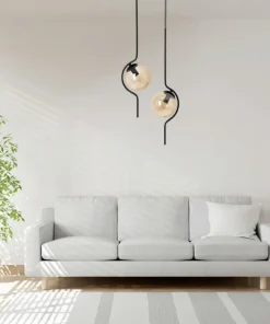 Clearance Sklep Kaja Estetyczna lampa wisząca, dwa miodowe klosze K-5337 z serii VELA