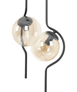 Clearance Sklep Kaja Estetyczna lampa wisząca, dwa miodowe klosze K-5337 z serii VELA