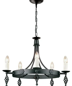 Estetyczna lampa wisząca na 5 żarówek BY5-BLACK z serii BELFRY*Sklep Kaja Best Sale