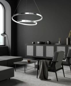 Outlet Sklep Kaja Fantazyjna, srebrna lampa wisząca LED ML7949 LUCERO | Kaja Oświetlenie