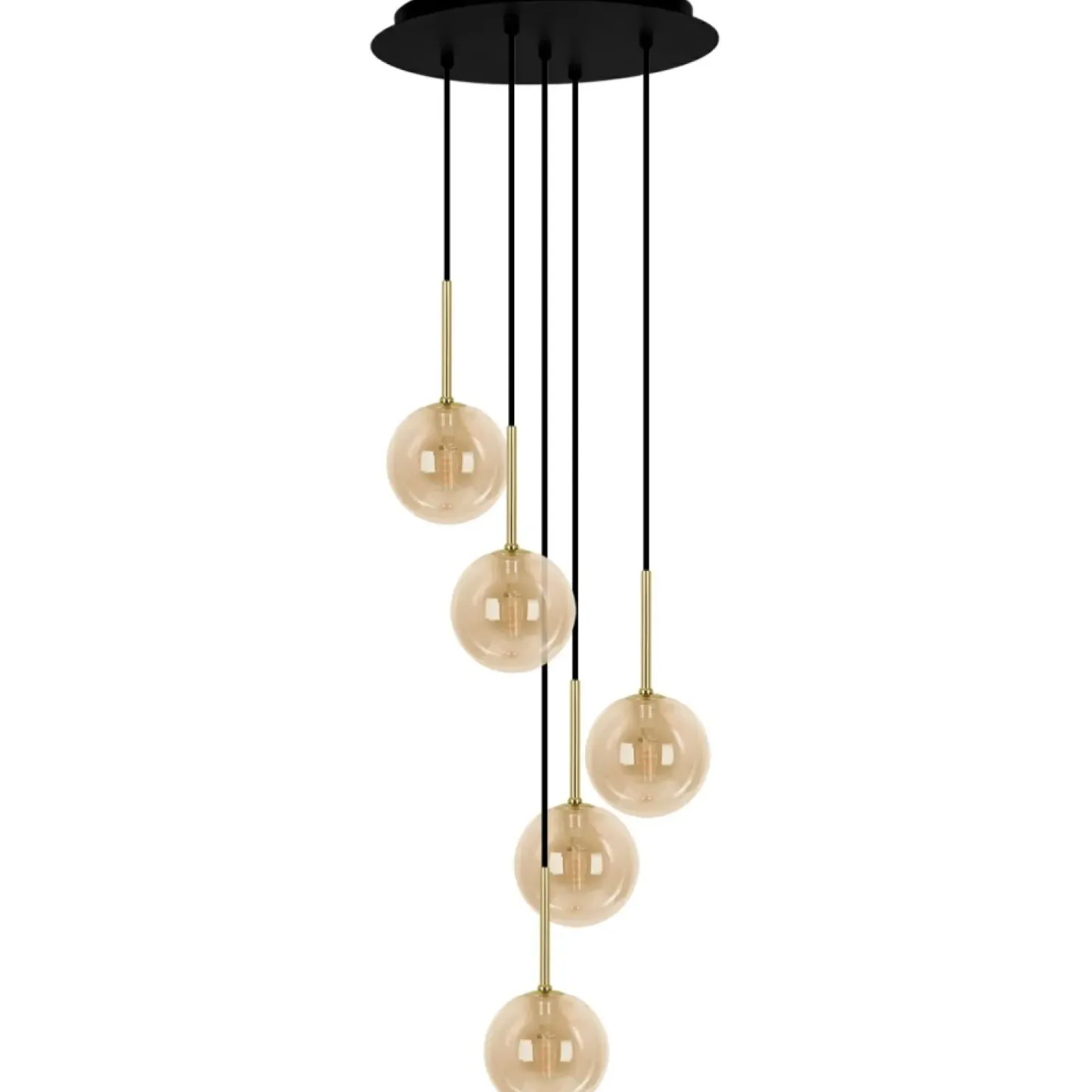 Flash Sale Sklep Kaja Finezyjna lampa wisząca z bursztynowymi kloszami K-5561 z serii GALAXY