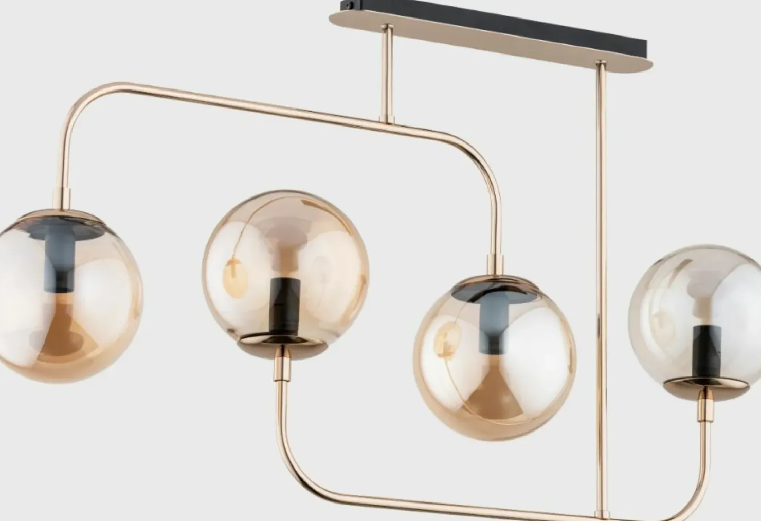 Store Sklep Kaja Finezyjnie wygięta lampa sufitowa w złocie AL 63044 | Kaja