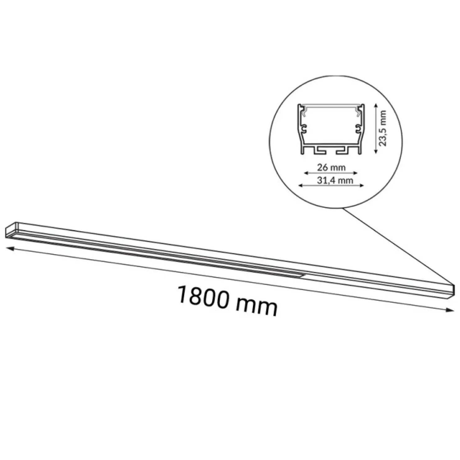 Funkcjonalna, ledowa lampa sufitowa 180cm 4000K ANT 1819 HIATE | Kaja*Sklep Kaja Store