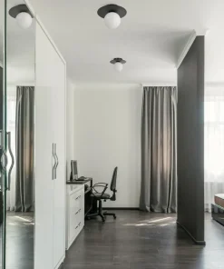 Geometryczna lampa sufitowa, czarno-biały plafon K-5437 z serii ROBIN*Sklep Kaja Cheap