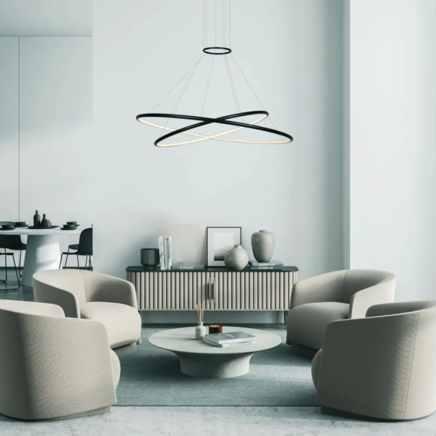 Flash Sale Sklep Kaja Geometryczna lampa wisząca LED LP-940/2P 4BK HALIFAX | Kaja
