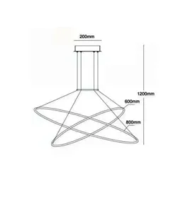 Flash Sale Sklep Kaja Geometryczna lampa wisząca LED LP-940/2P 4BK HALIFAX | Kaja