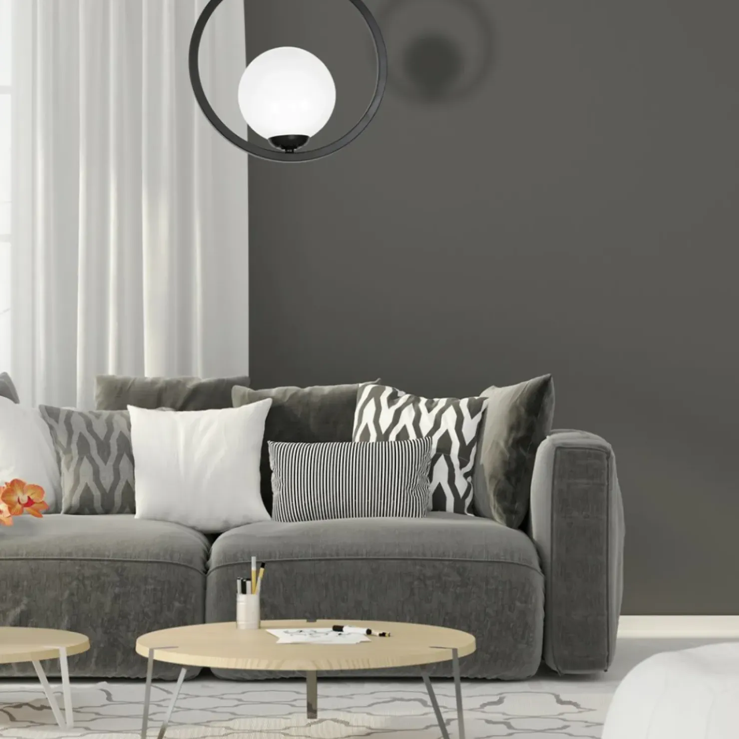 Clearance Sklep Kaja Geometryczna lampa wisząca z białym kloszem MLP5593 BOSTON | Kaja