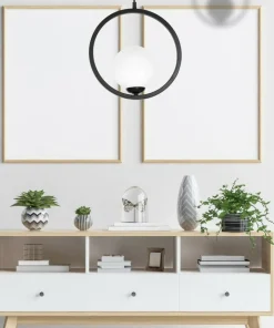 Clearance Sklep Kaja Geometryczna lampa wisząca z białym kloszem MLP5593 BOSTON | Kaja