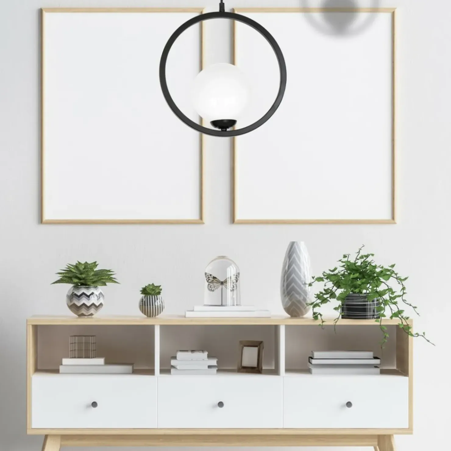 Clearance Sklep Kaja Geometryczna lampa wisząca z białym kloszem MLP5593 BOSTON | Kaja