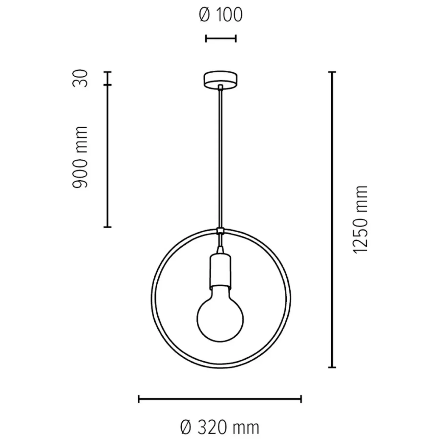 Flash Sale Sklep Kaja Geometryczna, okrągła lampa bez klosza 1650174 CARSTEN | Kaja