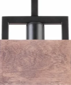 Discount Sklep Kaja Geometryczna oprawa sufitowa z dodatkiem drewna SIG 31744 DAKOTA