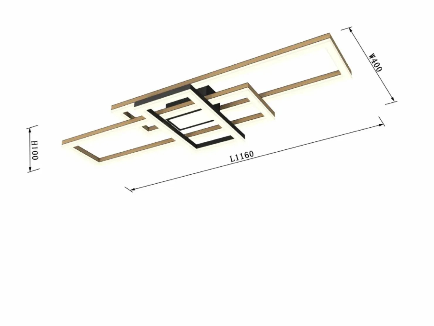 Geometryczny plafon LED w stylu rustykalnym WF 9022-306 MATERA | Kaja*Sklep Kaja New