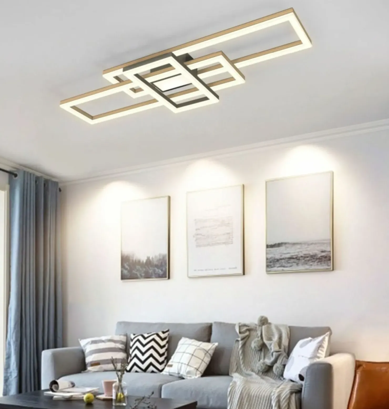 Geometryczny plafon LED w stylu rustykalnym WF 9022-306 MATERA | Kaja*Sklep Kaja New