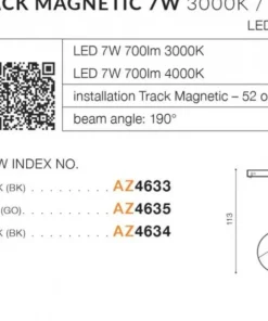 Głowica do szyny 1-fazowej 7W 4000K AZ4634 ELSA ALFA MAGNETIC 48V*Sklep Kaja Discount