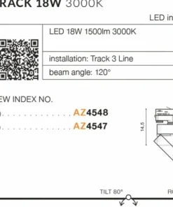 Głowica LED do szyny 3-fazowej natynkowej AZ4548 MONA | Kaja*Sklep Kaja Cheap