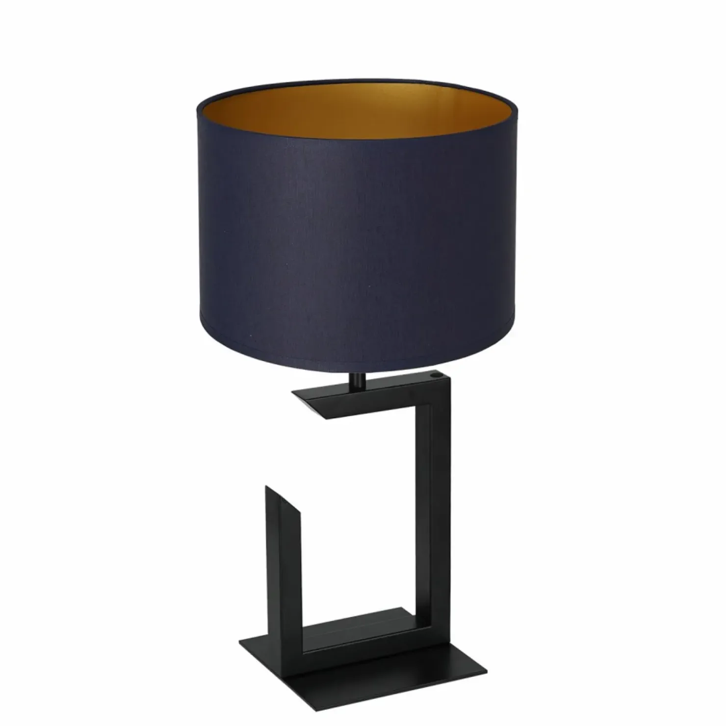 Granatowa lampka nocna, czarna podstawka LX 3406 z serii TABLE LAMPS*Sklep Kaja Store