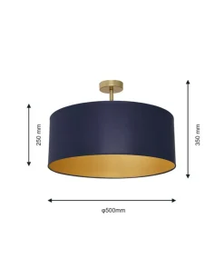 Shop Sklep Kaja Granatowo-złota lampa sufitowa, abażur MLP6457 z serii BEN | Kaja Oświetlenie